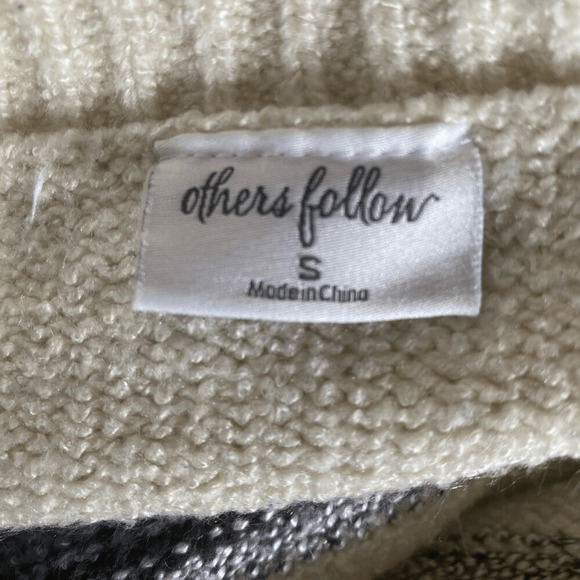 Others Follow Crew Sweater Striped SZ S Brown Cottagecore Neutral Minimalist - Picture 6 of 8